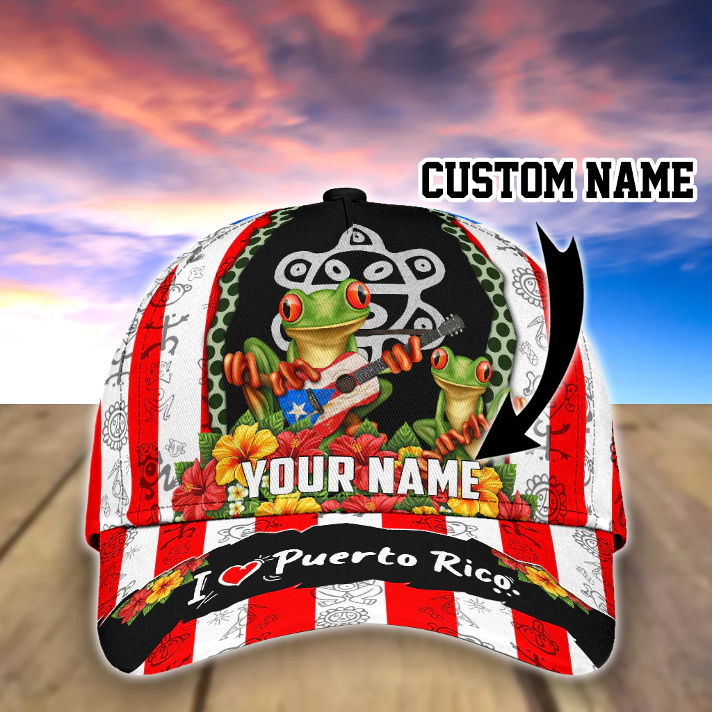 Adeenyc Personalized With Name Funny Puerto Rico Cap Hat, I Love Puerto Rico Cap Hat, Puerto Rico Presents Trucker Hats Custom Hats Gifts For Men & Women