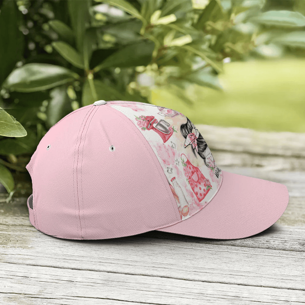 Adeenyc Pinky Baking Life Bun Hair Mom Baseball Cap Trucker Hats Custom Hats Gifts For Men & Women