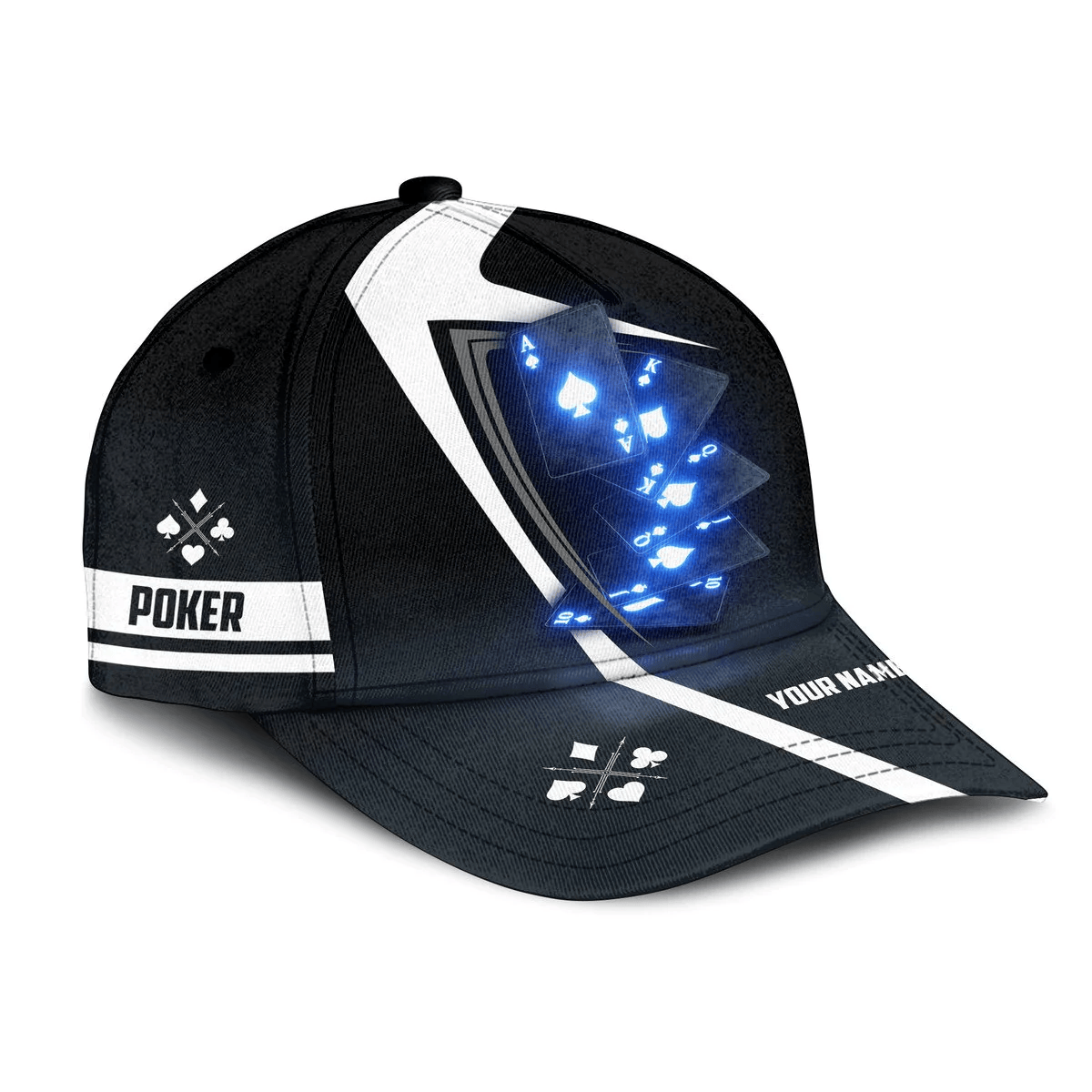 Adeenyc Pocker 3D All Over Printed Classic Cap, Personalized Name Poker Hat, Gift For Pocker Trucker Hats Custom Hats Gifts For Men & Women