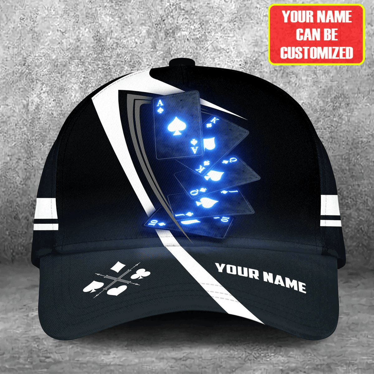 Adeenyc Pocker 3D All Over Printed Classic Cap, Personalized Name Poker Hat, Gift For Pocker Trucker Hats Custom Hats Gifts For Men & Women
