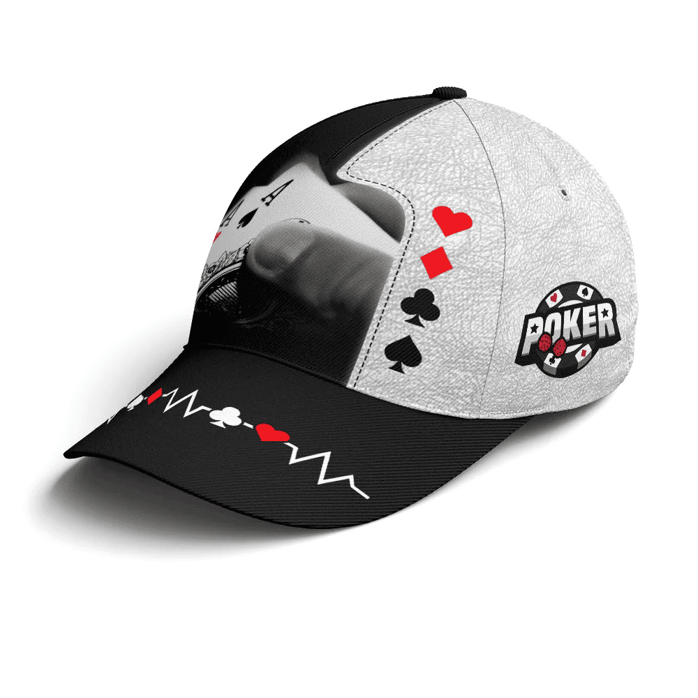 Adeenyc Poker The Aces Classic Leather Baseball Cap Trucker Hats Custom Hats Gifts For Men & Women