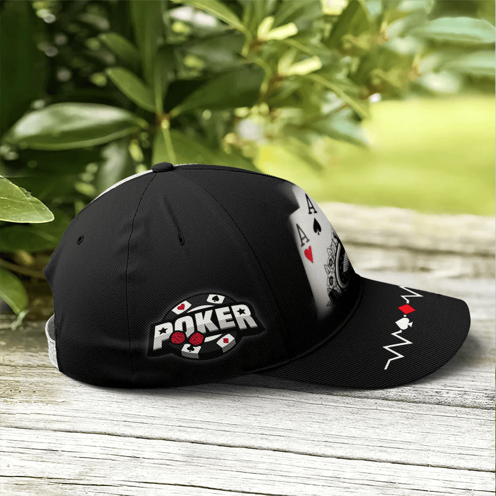 Adeenyc Poker The Aces Classic Leather Baseball Cap Trucker Hats Custom Hats Gifts For Men & Women