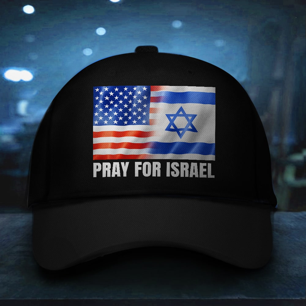 Adeenyc Pray For Israel Hat American And Israeli Flag Together Hat Gifts For Supporters Trucker Hats Custom Hats Gifts For Men & Women