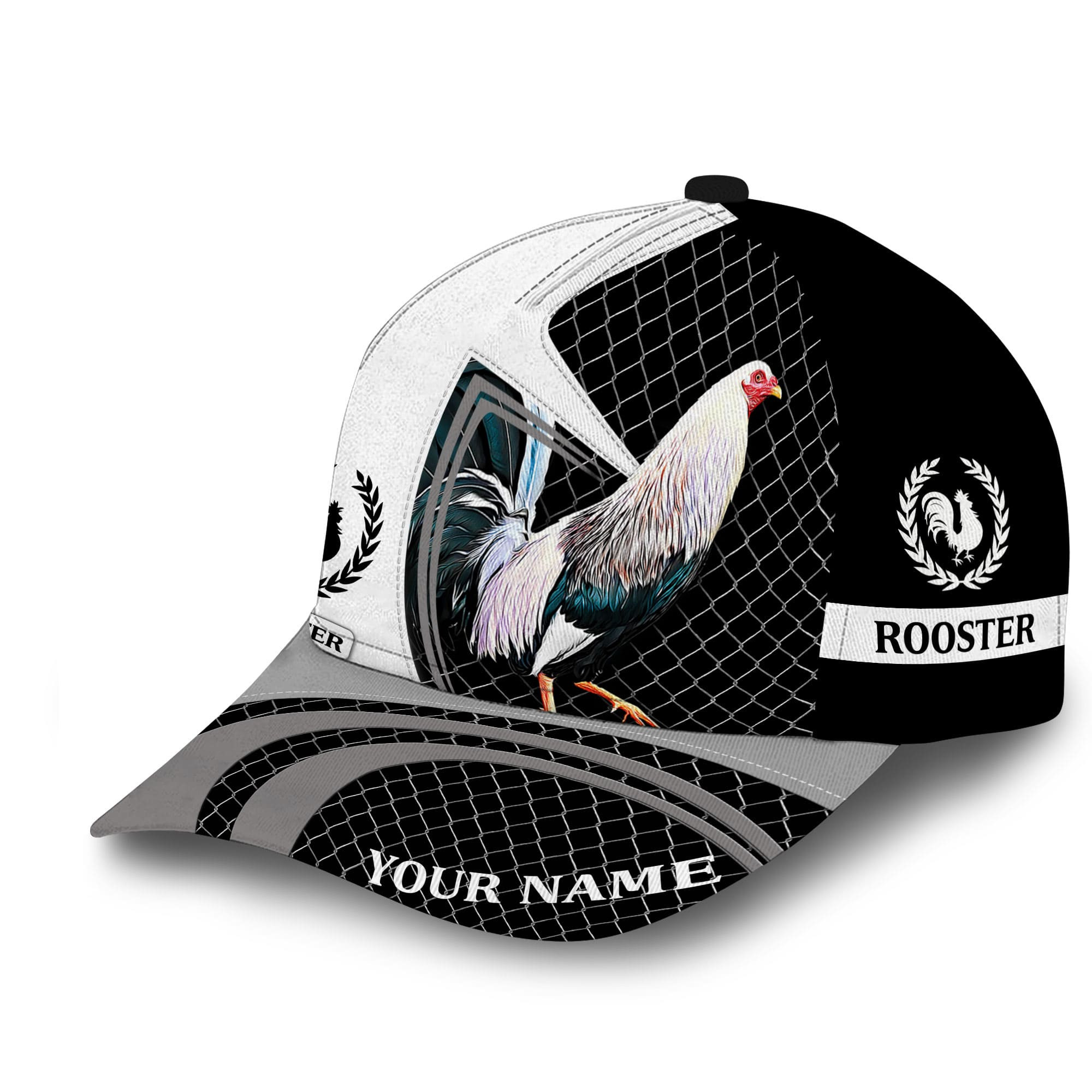 Adeenyc - Premium Unique Cap Rooster Personalized Name Custom Name Full Printed 3D Hat Trucker Hats Custom Hats Gifts For Men & Women