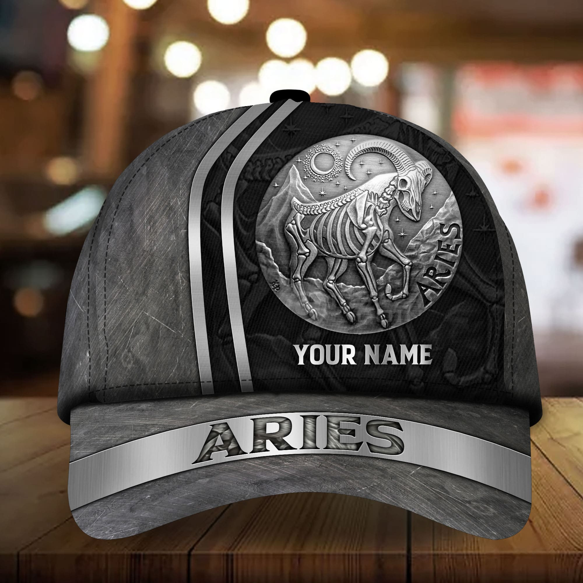 Adeenyc - Premium Unique Cap Skull Zodiac Personalized Name Custom Name Full Printed 3D Hat Trucker Hats Custom Hats Gifts For Men & Women