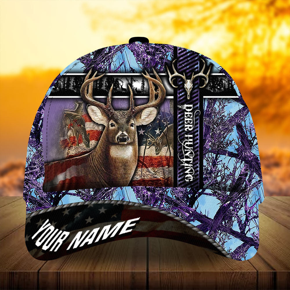 Adeenyc - Premium Unique Cross Deer Hunting Hats 3D Printed Multicolored Personalized Name Custom Name Trucker Hats Custom Hats Gifts For Men & Women