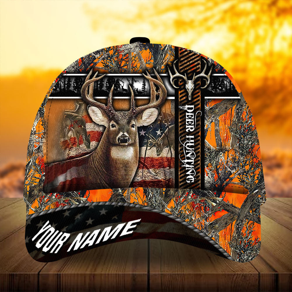 Adeenyc - Premium Unique Cross Deer Hunting Hats 3D Printed Multicolored Personalized Name Custom Name Trucker Hats Custom Hats Gifts For Men & Women