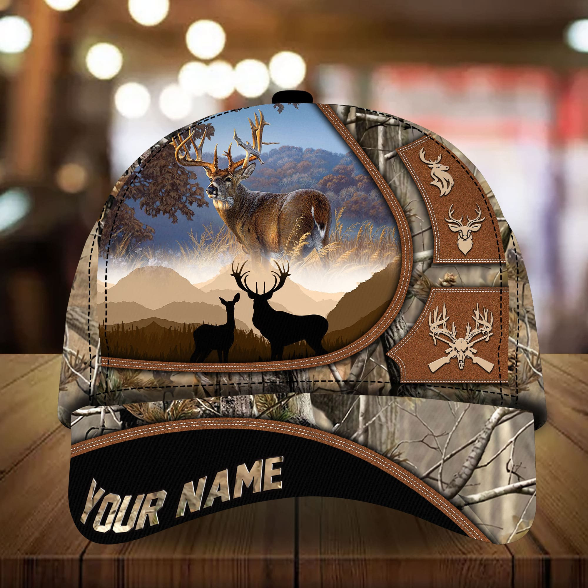 Adeenyc - Premium Unique Deer Hunting Cap Multicolor, Best Cap For Deer Lover Personalized Name Custom Name Trucker Hats Custom Hats Gifts For Men & Women