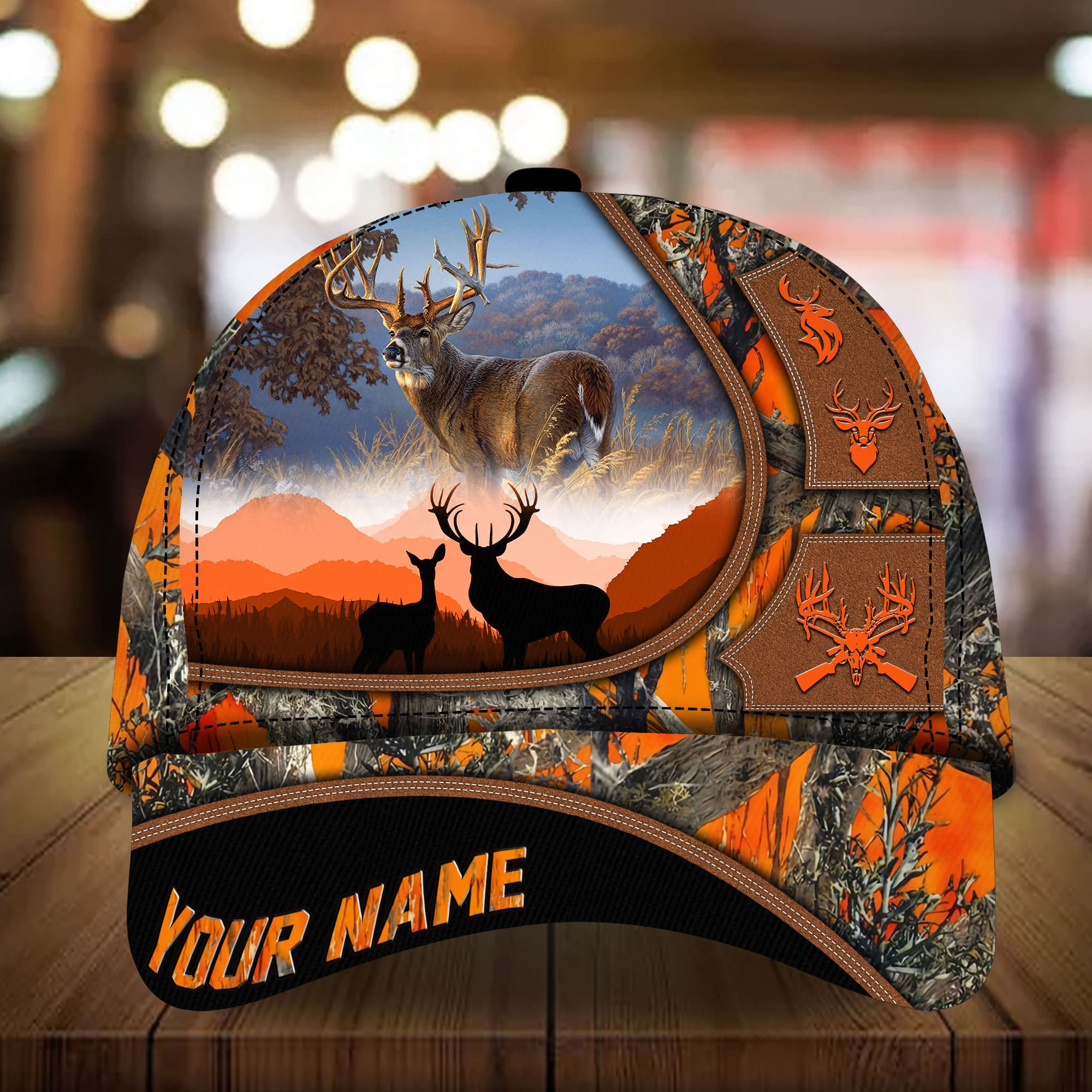 Adeenyc - Premium Unique Deer Hunting Cap Multicolor, Best Cap For Deer Lover Personalized Name Custom Name Trucker Hats Custom Hats Gifts For Men & Women