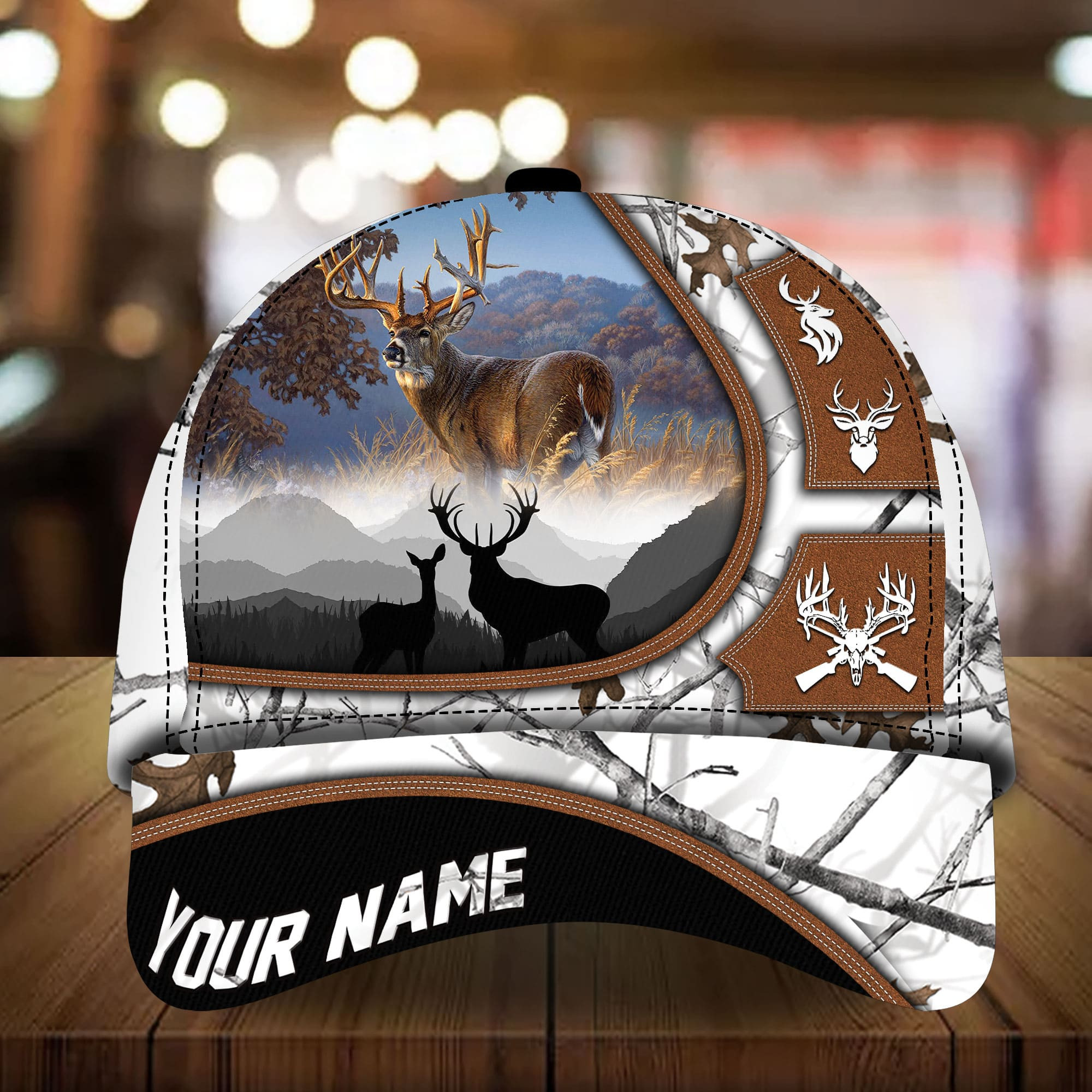 Adeenyc - Premium Unique Deer Hunting Cap Multicolor, Best Cap For Deer Lover Personalized Name Custom Name Trucker Hats Custom Hats Gifts For Men & Women