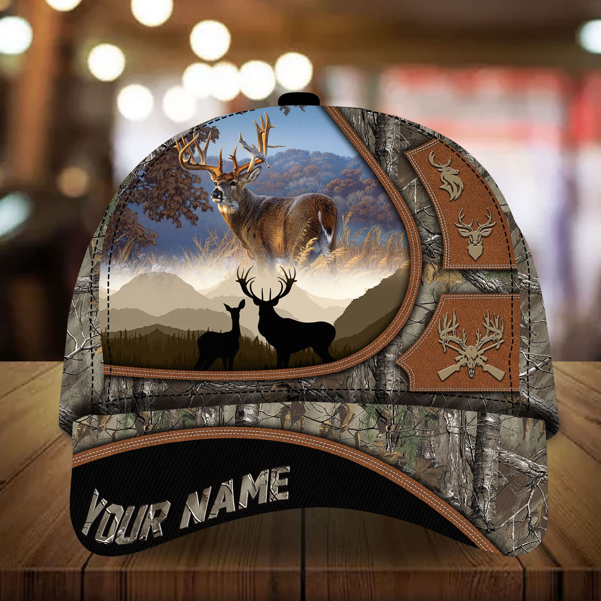 Adeenyc - Premium Unique Deer Hunting Cap Multicolor, Best Cap For Deer Lover Personalized Name Custom Name Trucker Hats Custom Hats Gifts For Men & Women
