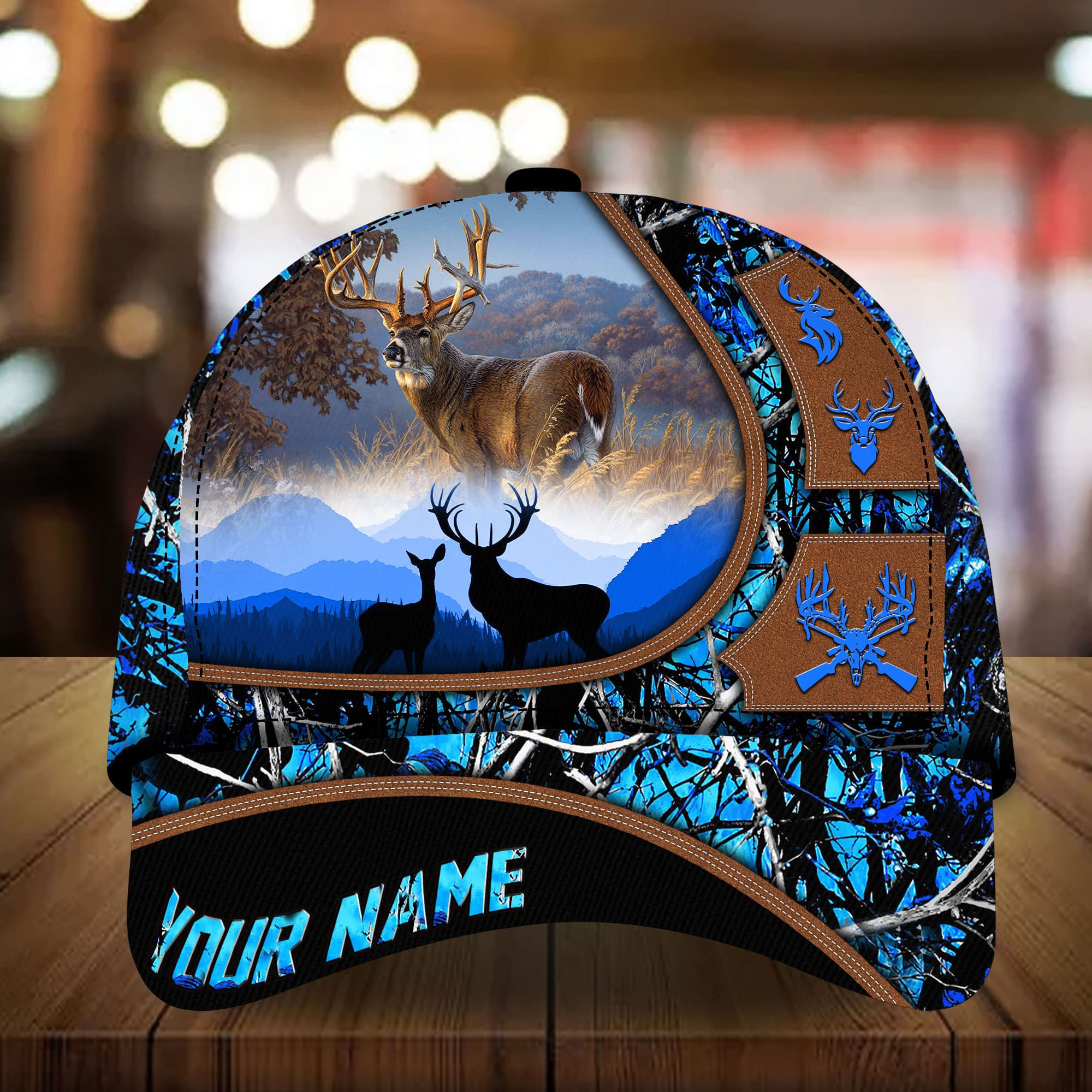 Adeenyc - Premium Unique Deer Hunting Cap Multicolor, Best Cap For Deer Lover Personalized Name Custom Name Trucker Hats Custom Hats Gifts For Men & Women