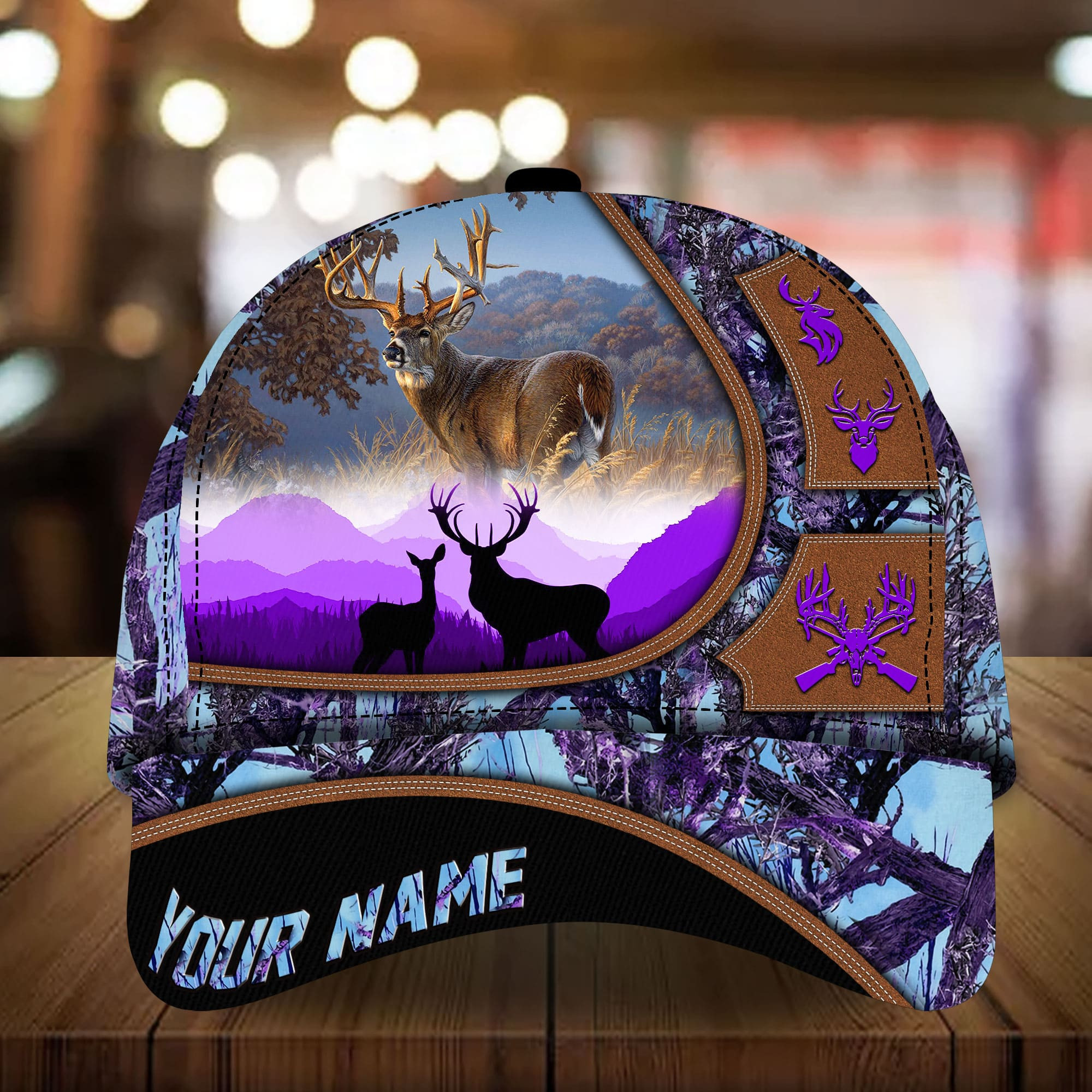 Adeenyc - Premium Unique Deer Hunting Cap Multicolor, Best Cap For Deer Lover Personalized Name Custom Name Trucker Hats Custom Hats Gifts For Men & Women