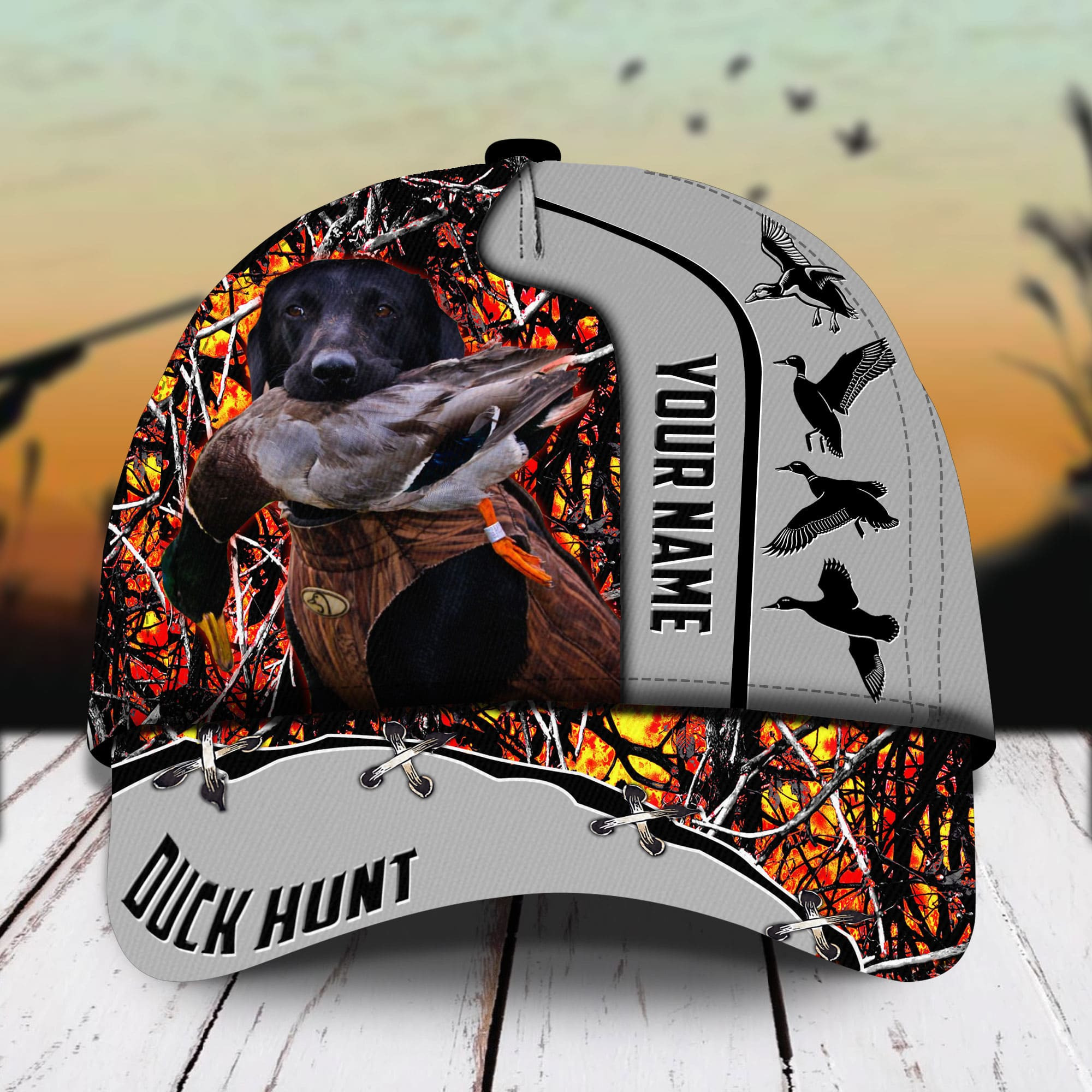 Adeenyc - Premium Unique Duck Hunting Hats 3D Printed Multicolored Personalized Name Custom Name Trucker Hats Custom Hats Gifts For Men & Women