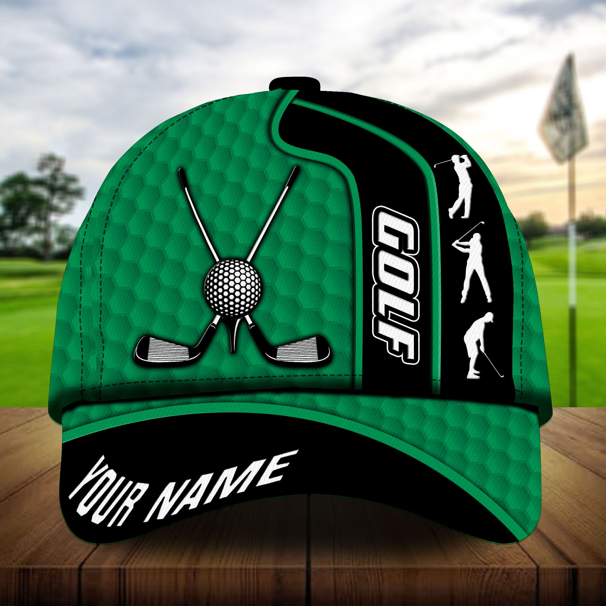 Adeenyc - Premium Unique Golf Club Cross And Ball, Golf Hats For Golf Lovers Multicolored Personalized Name Custom Name Trucker Hats Custom Hats Gifts For Men & Women