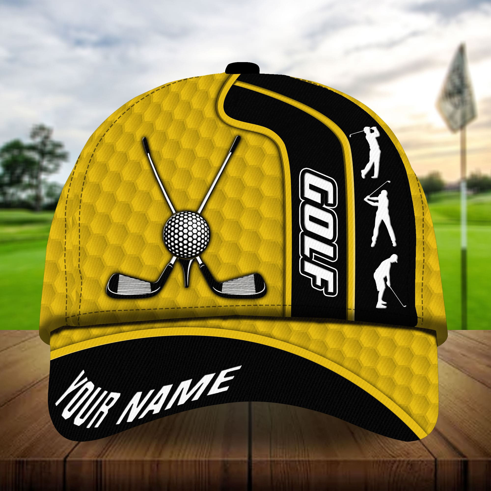 Adeenyc - Premium Unique Golf Club Cross And Ball, Golf Hats For Golf Lovers Multicolored Personalized Name Custom Name Trucker Hats Custom Hats Gifts For Men & Women