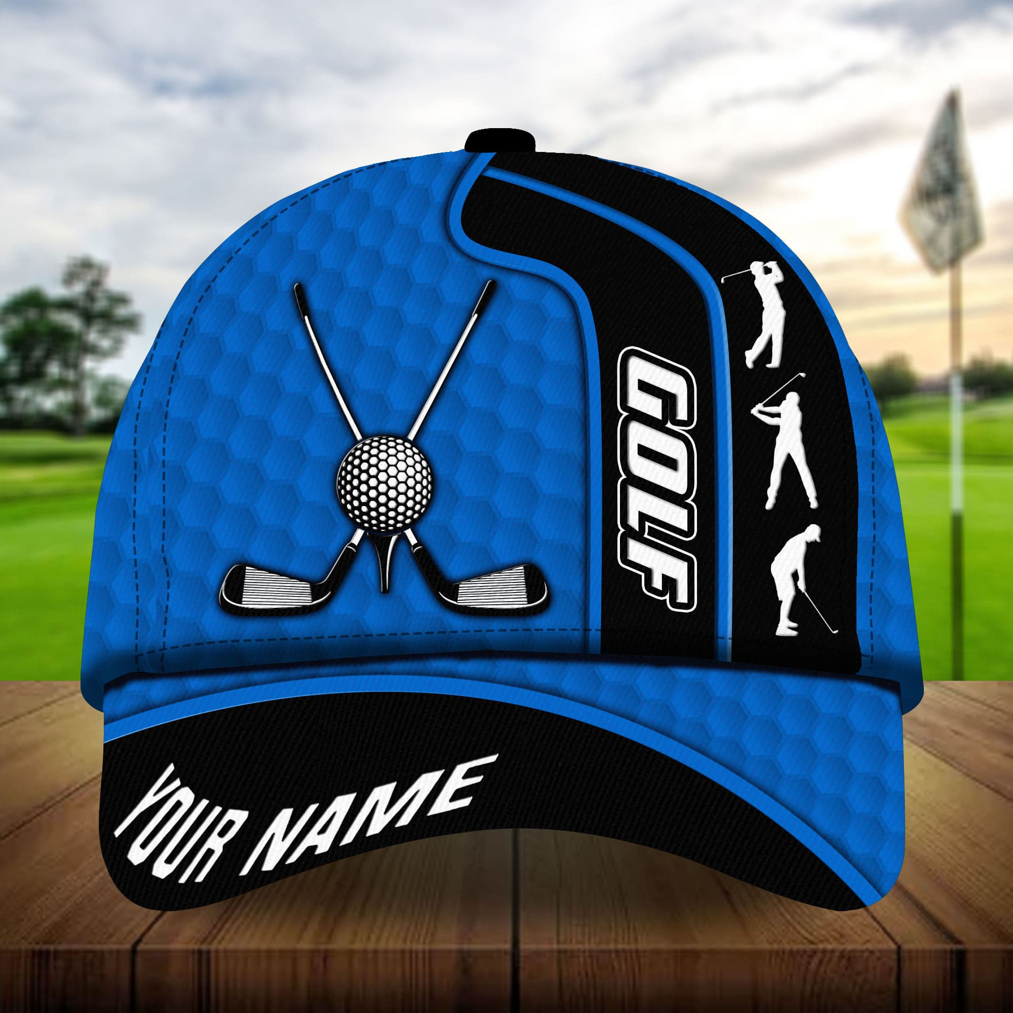 Adeenyc - Premium Unique Golf Club Cross And Ball, Golf Hats For Golf Lovers Multicolored Personalized Name Custom Name Trucker Hats Custom Hats Gifts For Men & Women