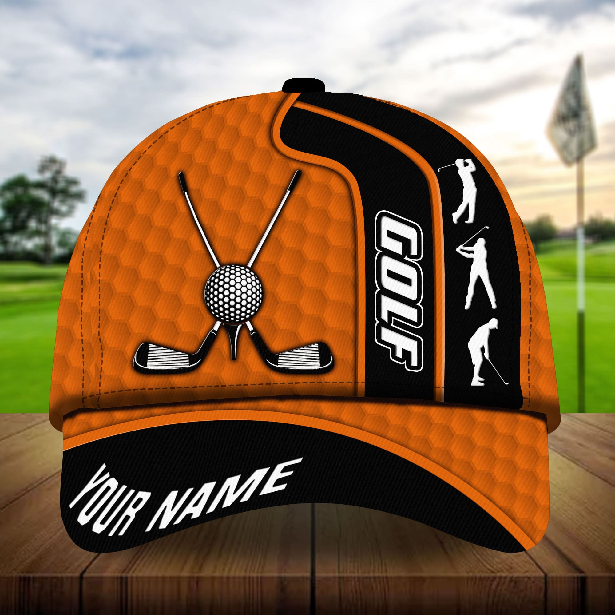 Adeenyc - Premium Unique Golf Club Cross And Ball, Golf Hats For Golf Lovers Multicolored Personalized Name Custom Name Trucker Hats Custom Hats Gifts For Men & Women