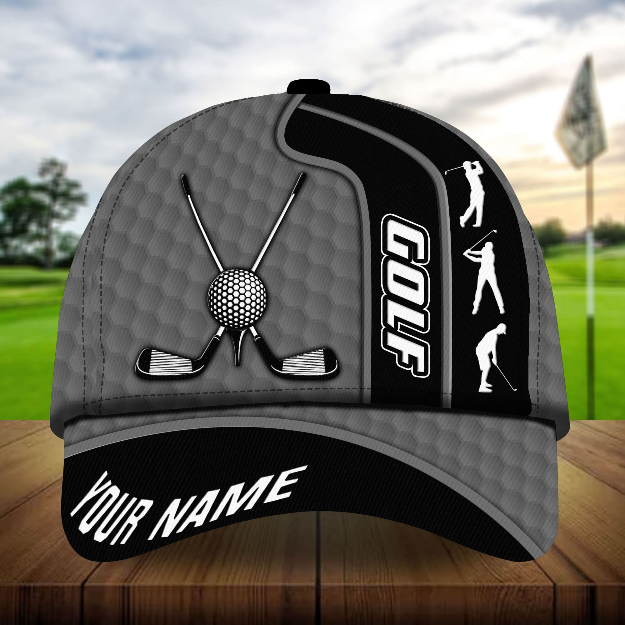 Adeenyc - Premium Unique Golf Club Cross And Ball, Golf Hats For Golf Lovers Multicolored Personalized Name Custom Name Trucker Hats Custom Hats Gifts For Men & Women