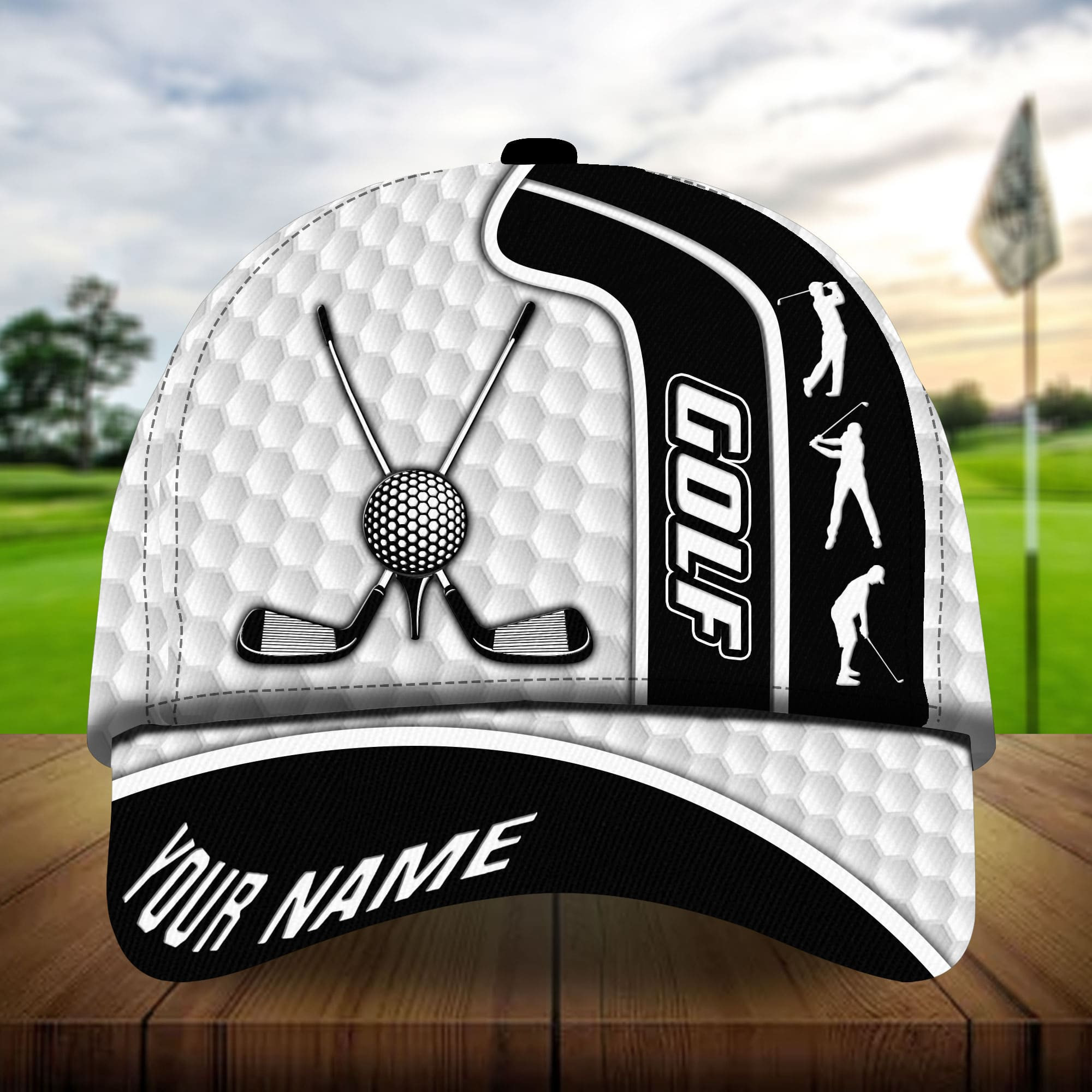 Adeenyc - Premium Unique Golf Club Cross And Ball, Golf Hats For Golf Lovers Multicolored Personalized Name Custom Name Trucker Hats Custom Hats Gifts For Men & Women