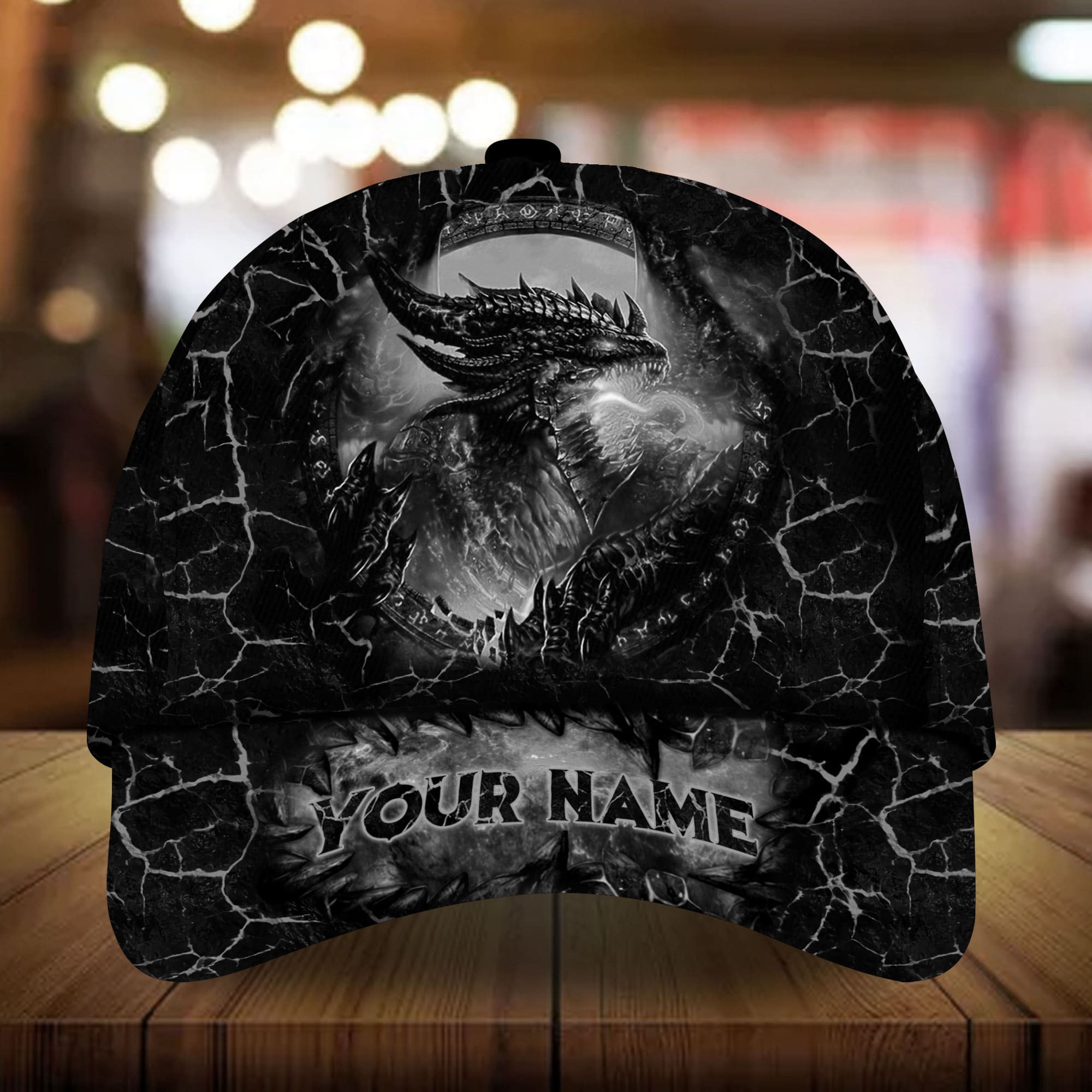 Adeenyc - Premium Unique Lava Dragon Personalized Name Custom Name Cap 3D Multicolor Personalized Name Custom Name Trucker Hats Custom Hats Gifts For Men & Women