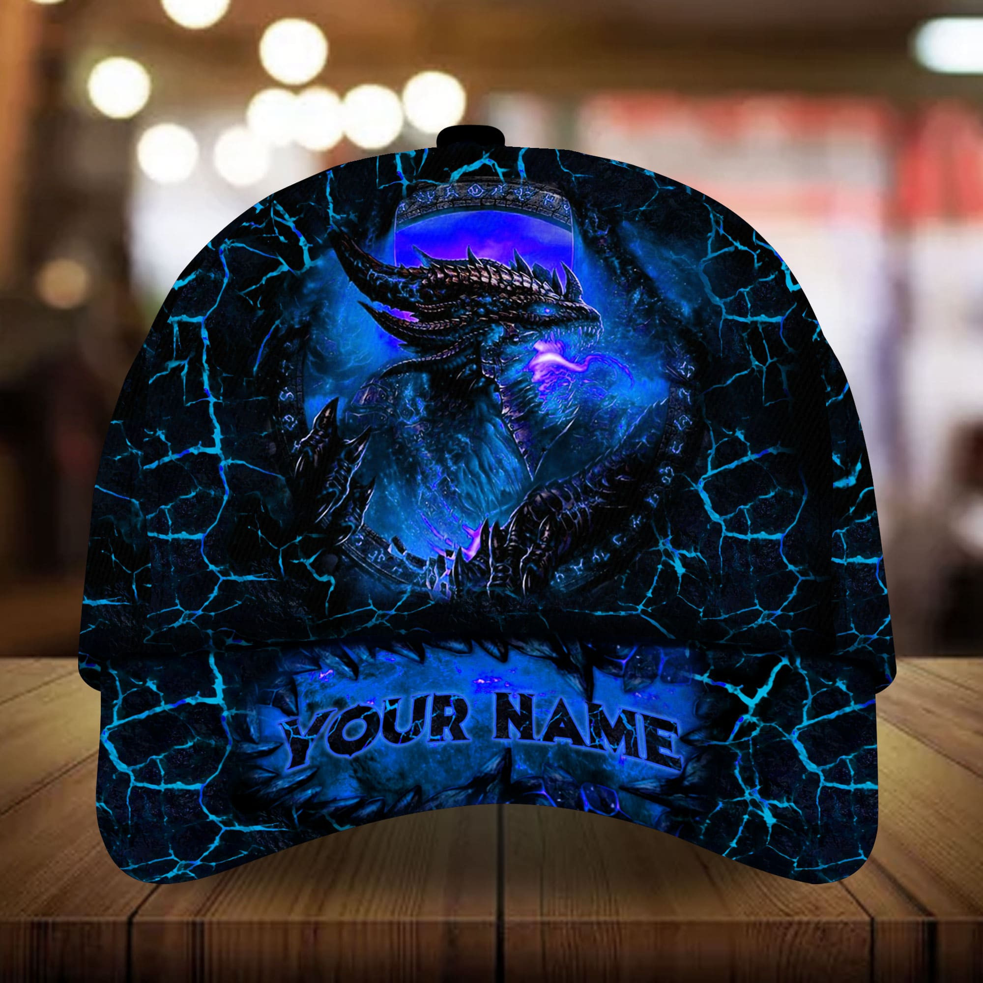 Adeenyc - Premium Unique Lava Dragon Personalized Name Custom Name Cap 3D Multicolor Personalized Name Custom Name Trucker Hats Custom Hats Gifts For Men & Women