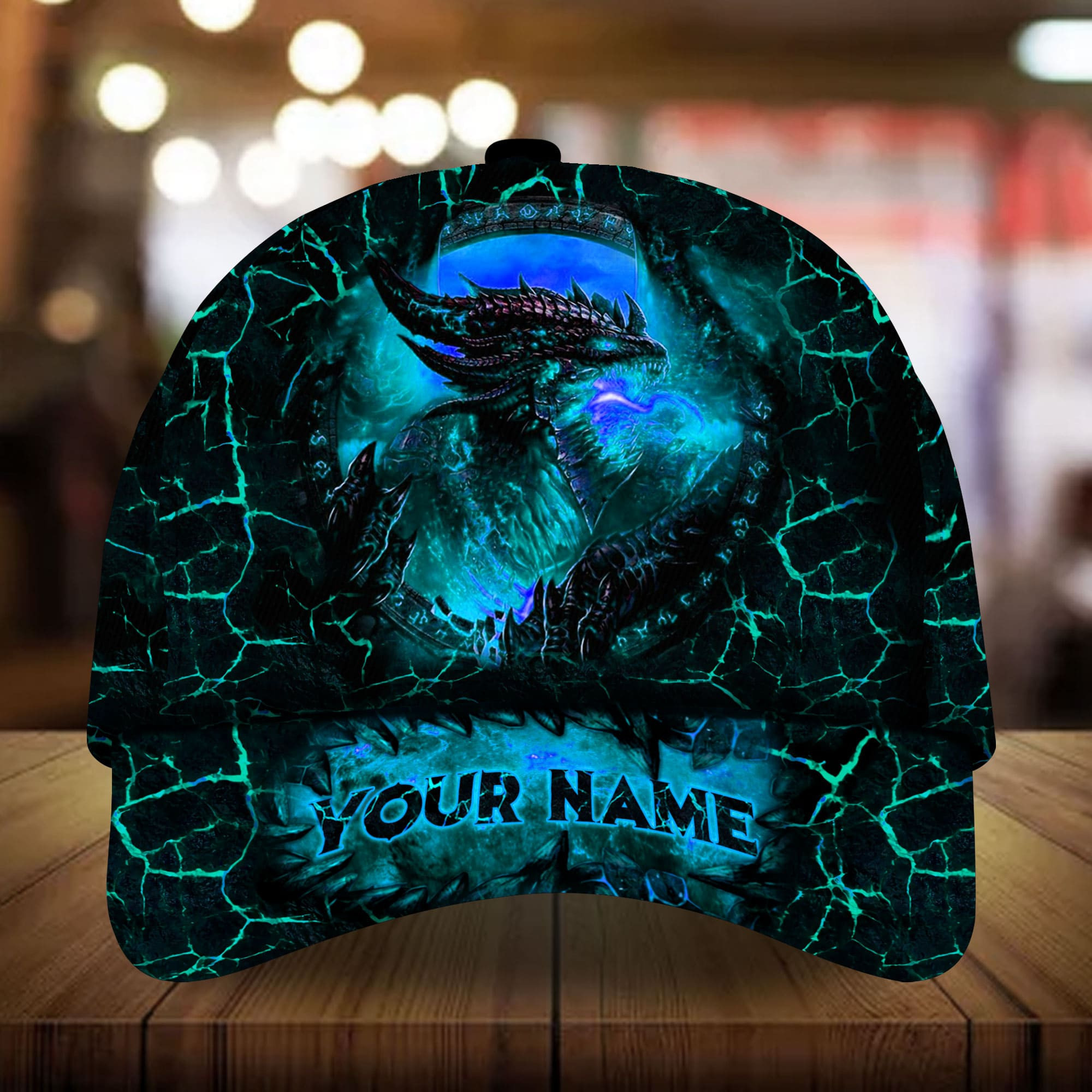 Adeenyc - Premium Unique Lava Dragon Personalized Name Custom Name Cap 3D Multicolor Personalized Name Custom Name Trucker Hats Custom Hats Gifts For Men & Women