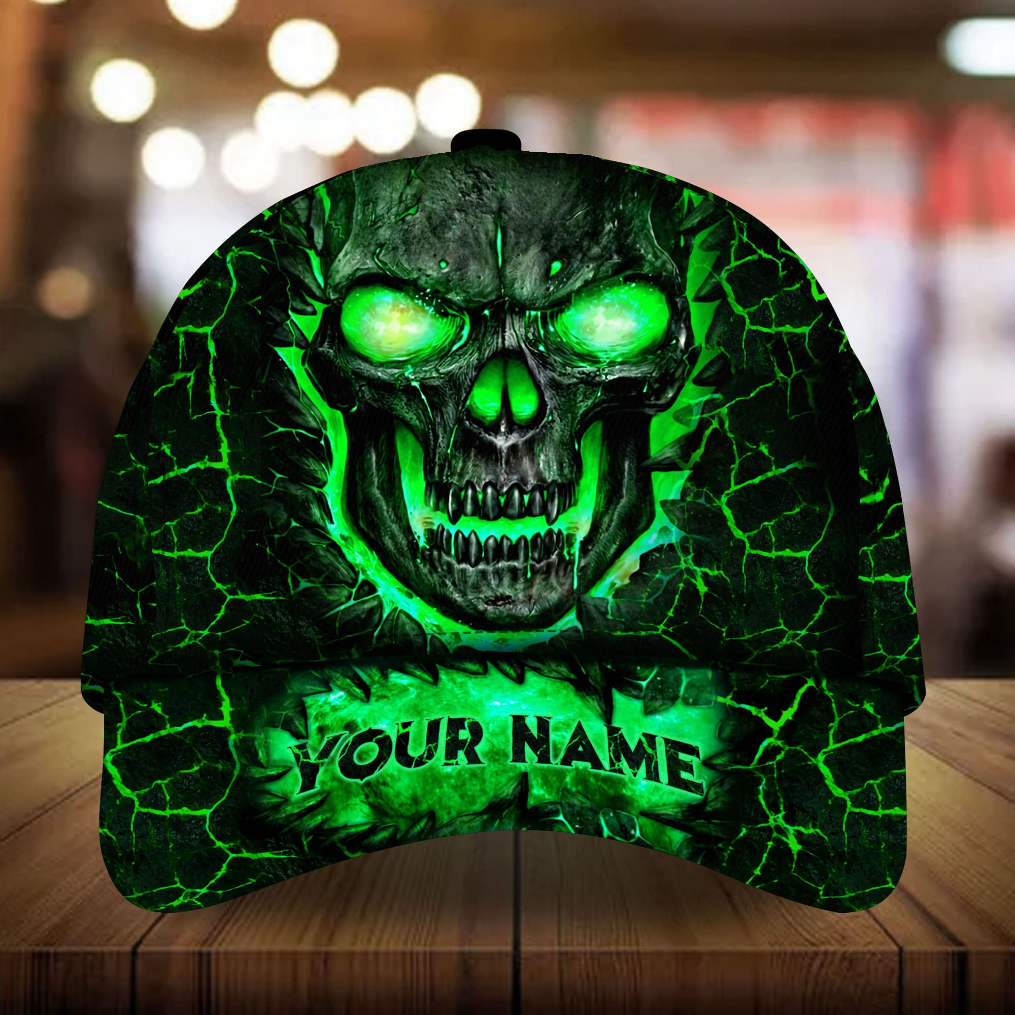 Adeenyc - Premium Unique Lava Skull Personalized Name Custom Name Cap 3D Multicolor Personalized Name Custom Name Trucker Hats Custom Hats Gifts For Men & Women