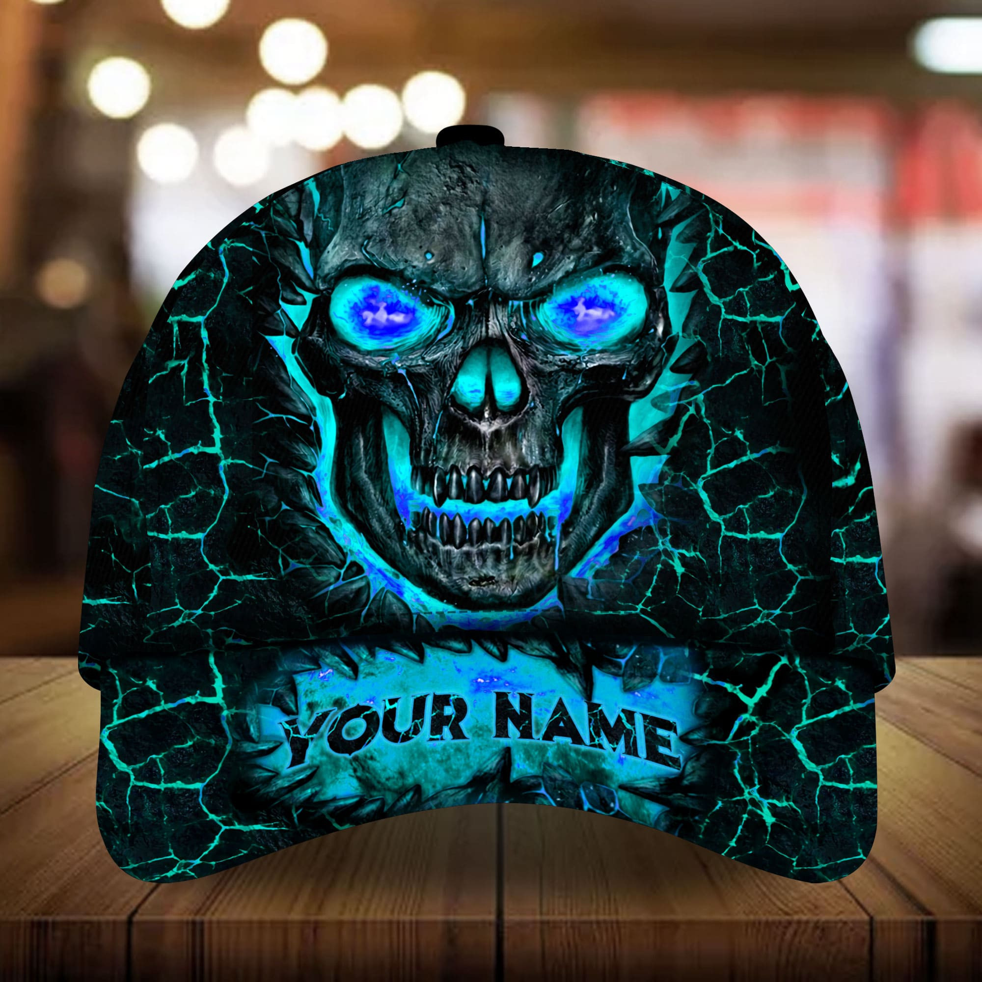 Adeenyc - Premium Unique Lava Skull Personalized Name Custom Name Cap 3D Multicolor Personalized Name Custom Name Trucker Hats Custom Hats Gifts For Men & Women