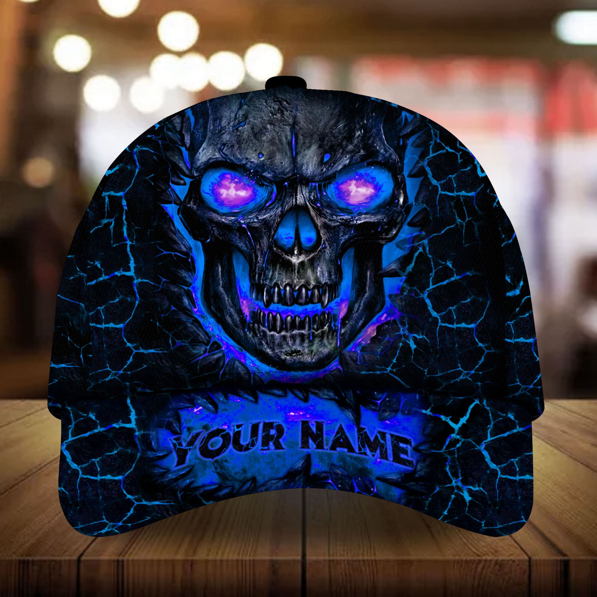 Adeenyc - Premium Unique Lava Skull Personalized Name Custom Name Cap 3D Multicolor Personalized Name Custom Name Trucker Hats Custom Hats Gifts For Men & Women