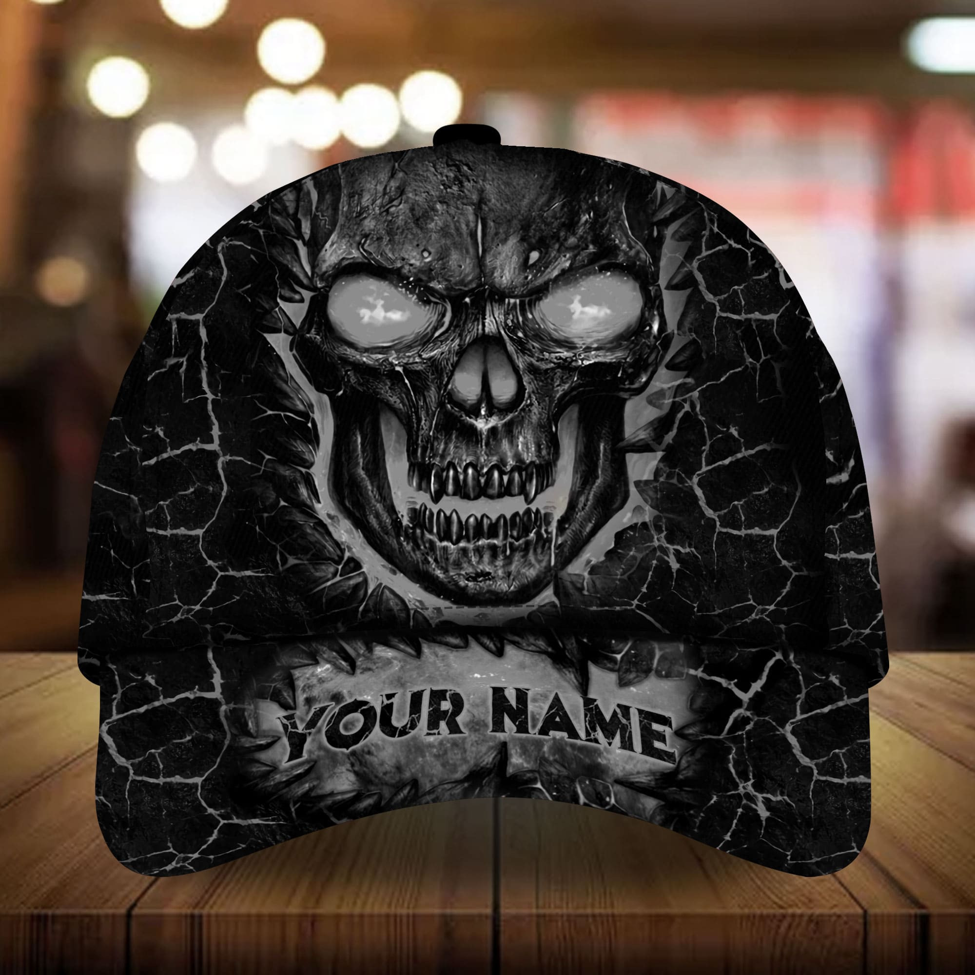 Adeenyc - Premium Unique Lava Skull Personalized Name Custom Name Cap 3D Multicolor Personalized Name Custom Name Trucker Hats Custom Hats Gifts For Men & Women