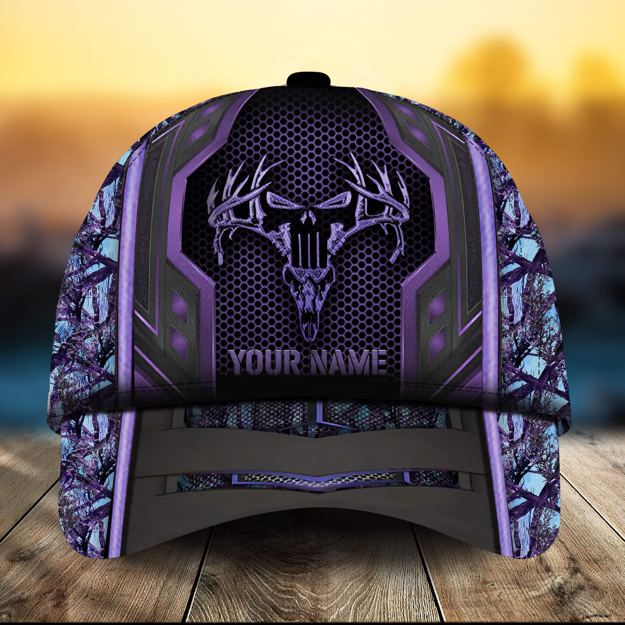 Adeenyc - Premium Unique Skull Hunting Hats 3D Multicolored Personalized Name Custom Name Trucker Hats Custom Hats Gifts For Men & Women