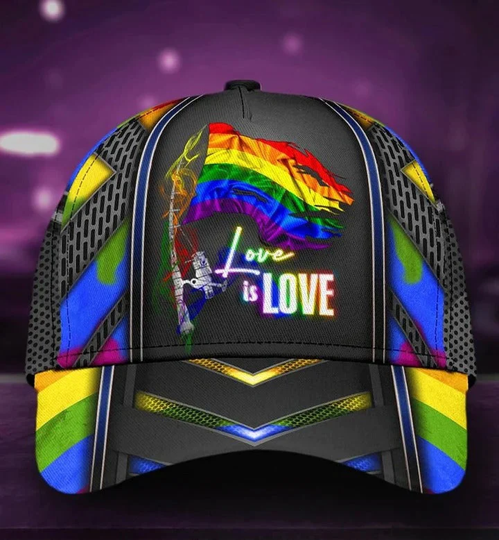 Adeenyc Pride Baseball Cap For Him, Equality Pride Love Is Love Lgbt Printing Baseball Cap Hat, Gaymer Gifts Trucker Hats Custom Hats Gifts For Men & Women