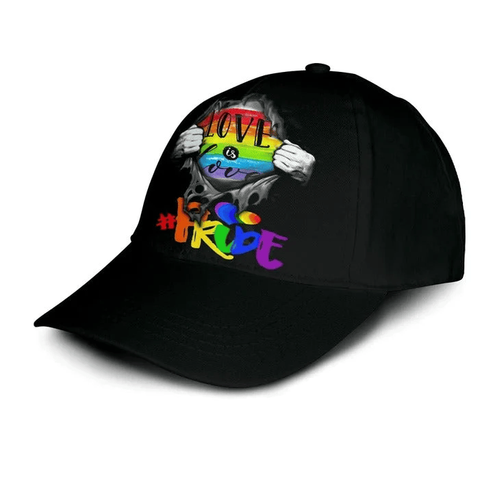 Adeenyc Pride Baseball Cap For Lesbian Gaymer, Black Lgbt Baseball Cap Hat Love Is Love, Gift For Lesbian Trucker Hats Custom Hats Gifts For Men & Women