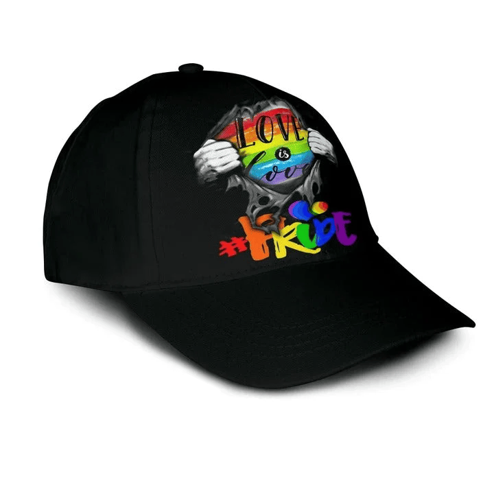 Adeenyc Pride Baseball Cap For Lesbian Gaymer, Black Lgbt Baseball Cap Hat Love Is Love, Gift For Lesbian Trucker Hats Custom Hats Gifts For Men & Women