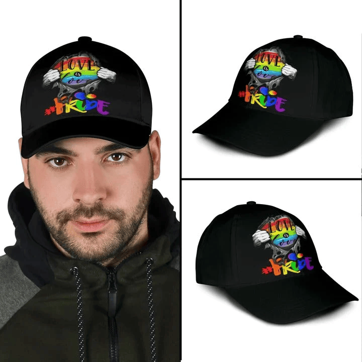 Adeenyc Pride Baseball Cap For Lesbian Gaymer, Black Lgbt Baseball Cap Hat Love Is Love, Gift For Lesbian Trucker Hats Custom Hats Gifts For Men & Women