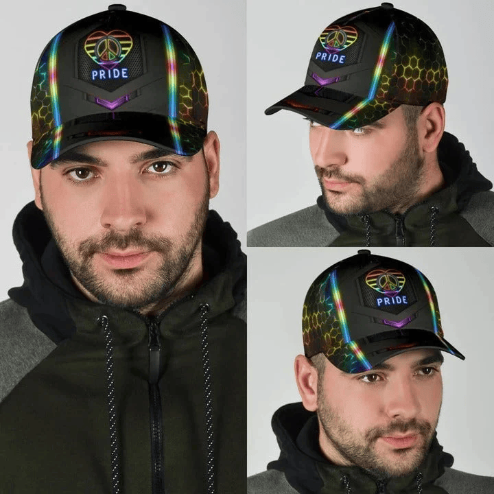 Adeenyc Pride Baseball Cap Peace Hope Love Pride LGBT 3D Printed Baseball Cap Hat, Pride Gifts Trucker Hats Custom Hats Gifts For Men & Women