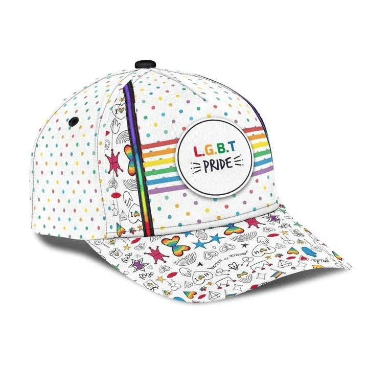 Adeenyc Pride Baseball Cap, Stop Hate Bright Color LGBT Printing Baseball 3D Cap Hat Trucker Hats Custom Hats Gifts For Men & Women
