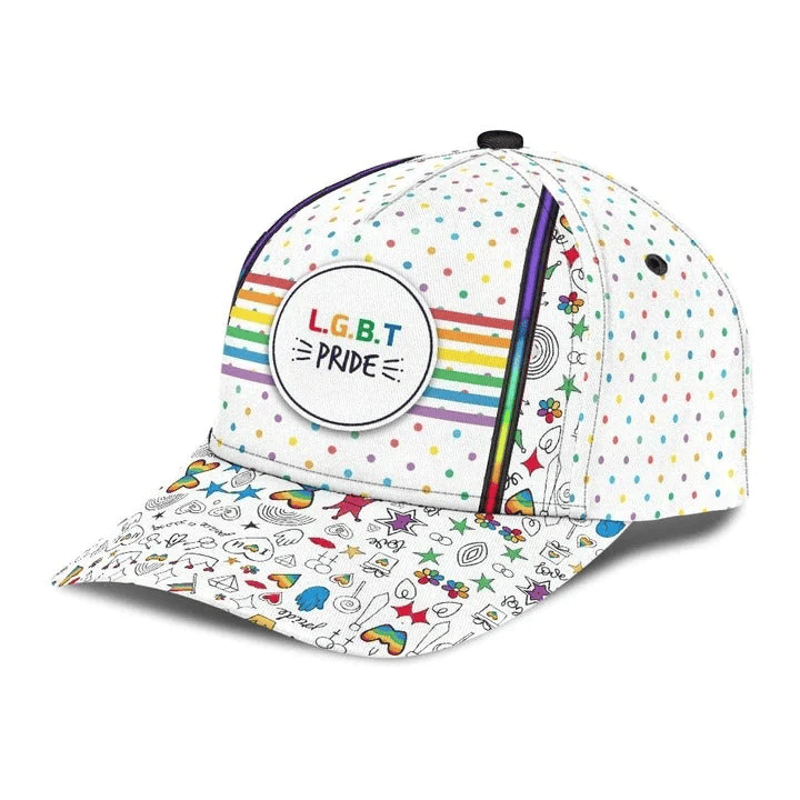 Adeenyc Pride Baseball Cap, Stop Hate Bright Color LGBT Printing Baseball 3D Cap Hat Trucker Hats Custom Hats Gifts For Men & Women