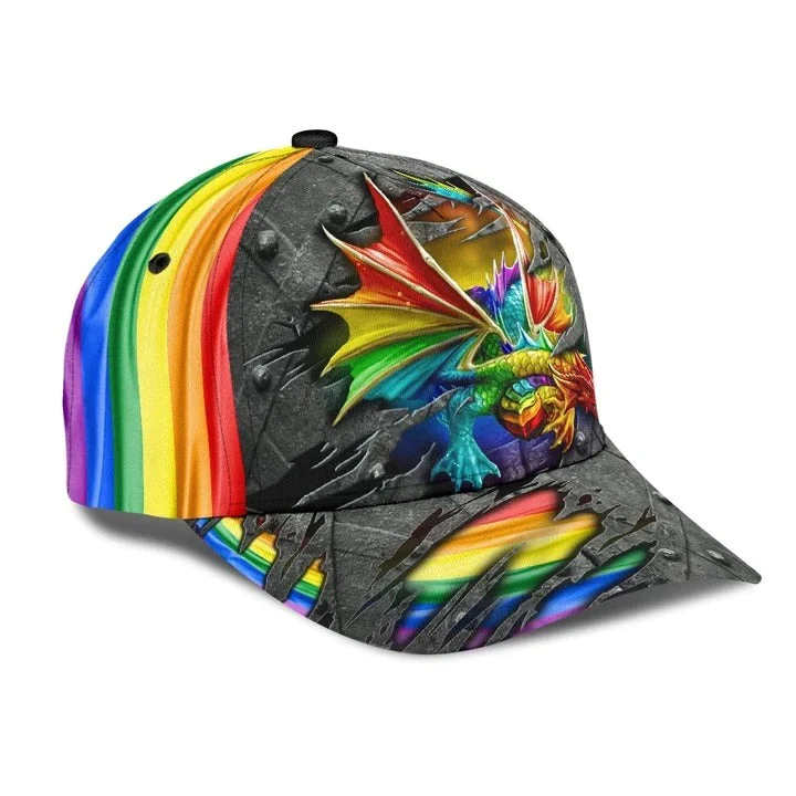 Adeenyc Pride Baseball Cap, Stop Hate Bright Color LGBT Printing Baseball 3D Cap Hat Trucker Hats Custom Hats Gifts For Men & Women