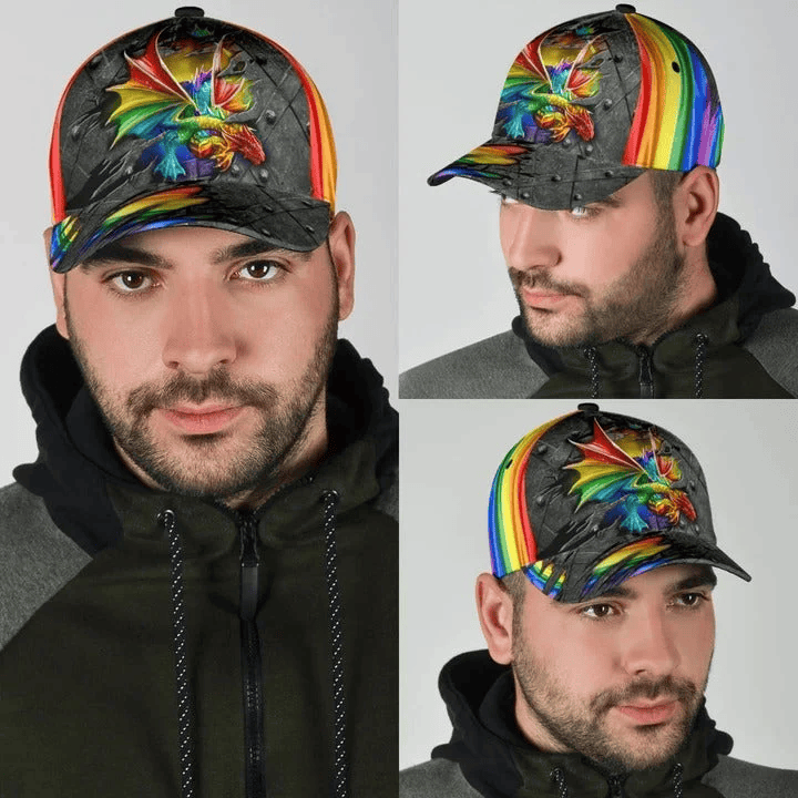 Adeenyc Pride Classic Cap, Being Yourself Ribbon Awareness LGBT 3D Printed Baseball Cap Hat, Lgbt Gifts Trucker Hats Custom Hats Gifts For Men & Women