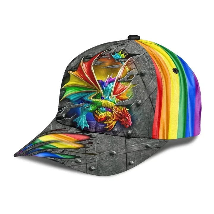 Adeenyc Pride Classic Cap, Being Yourself Ribbon Awareness LGBT 3D Printed Baseball Cap Hat, Lgbt Gifts Trucker Hats Custom Hats Gifts For Men & Women