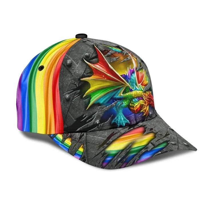 Adeenyc Pride Classic Cap, Being Yourself Ribbon Awareness LGBT 3D Printed Baseball Cap Hat, Lgbt Gifts Trucker Hats Custom Hats Gifts For Men & Women