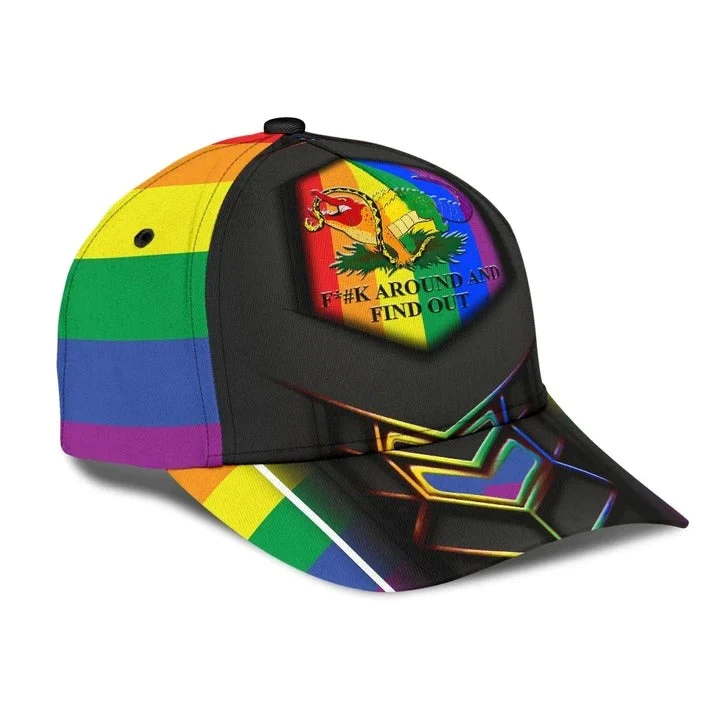 Adeenyc Pride Lgbt Cap For Gay Man, Around And Find Out Printing Baseball Cap Hat, Rainbow Cap Trucker Hats Custom Hats Gifts For Men & Women