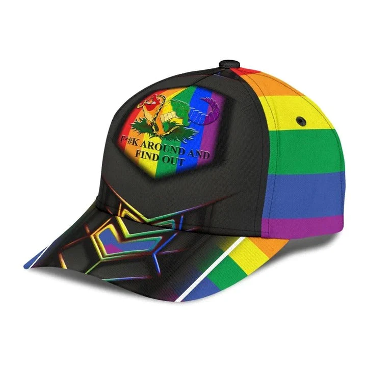 Adeenyc Pride Lgbt Cap For Gay Man, Around And Find Out Printing Baseball Cap Hat, Rainbow Cap Trucker Hats Custom Hats Gifts For Men & Women