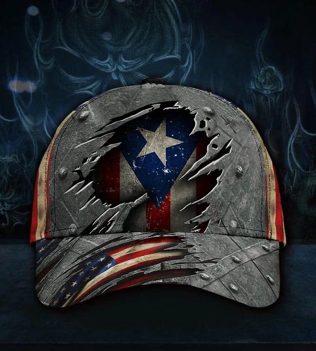 Adeenyc Puerto Rico Flag Hat 3D Printed American Vintage Cap Patriotic Puerto Rico State Cap Men Gift Trucker Hats Custom Hats Gifts For Men & Women