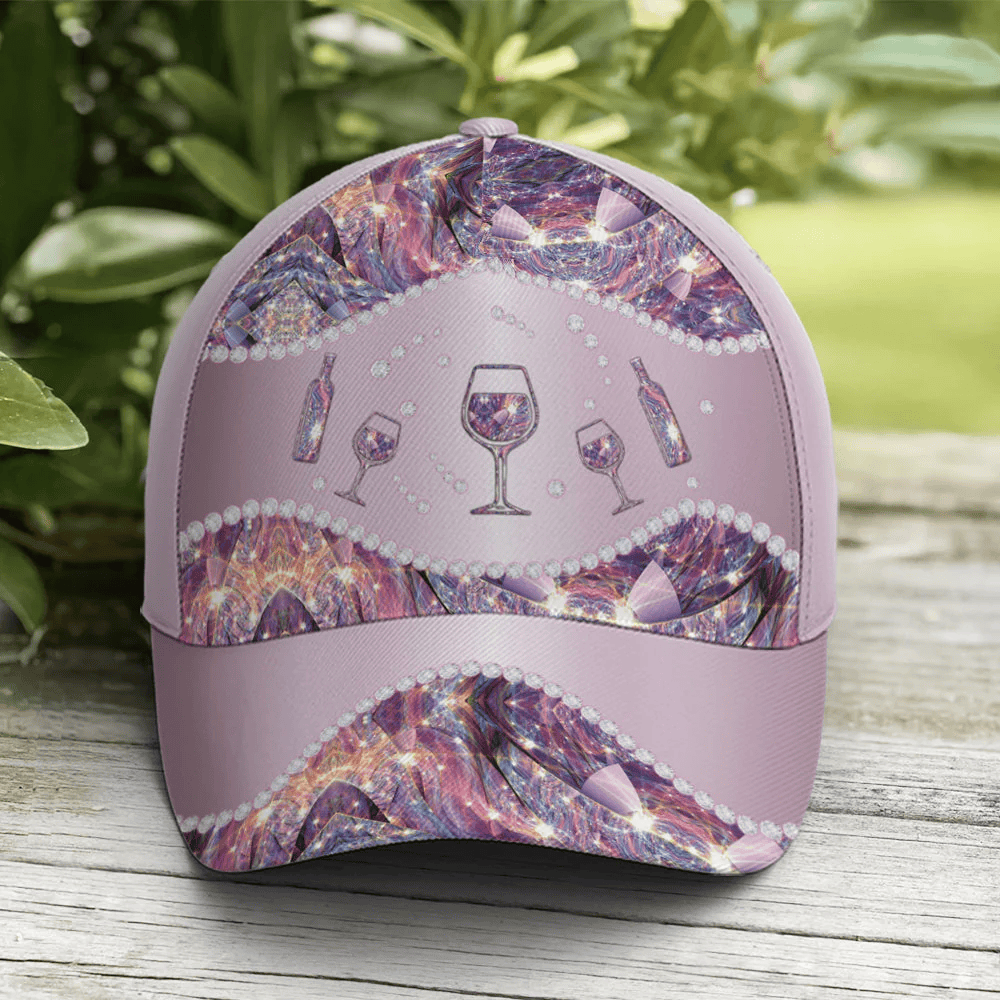 Adeenyc Purple Metallic Style Wine Baseball Cap For Wine Lovers Trucker Hats Custom Hats Gifts For Men & Women