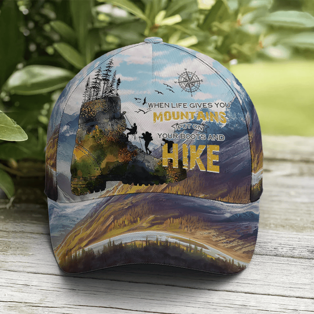 Adeenyc Put On Your Boots And Hike Baseball Cap Trucker Hats Custom Hats Gifts For Men & Women
