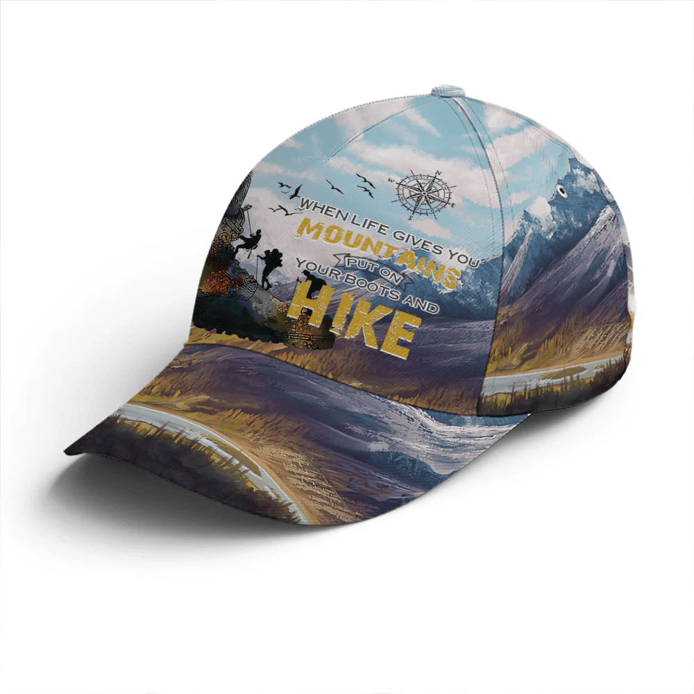 Adeenyc Put On Your Boots And Hike Baseball Cap Trucker Hats Custom Hats Gifts For Men & Women