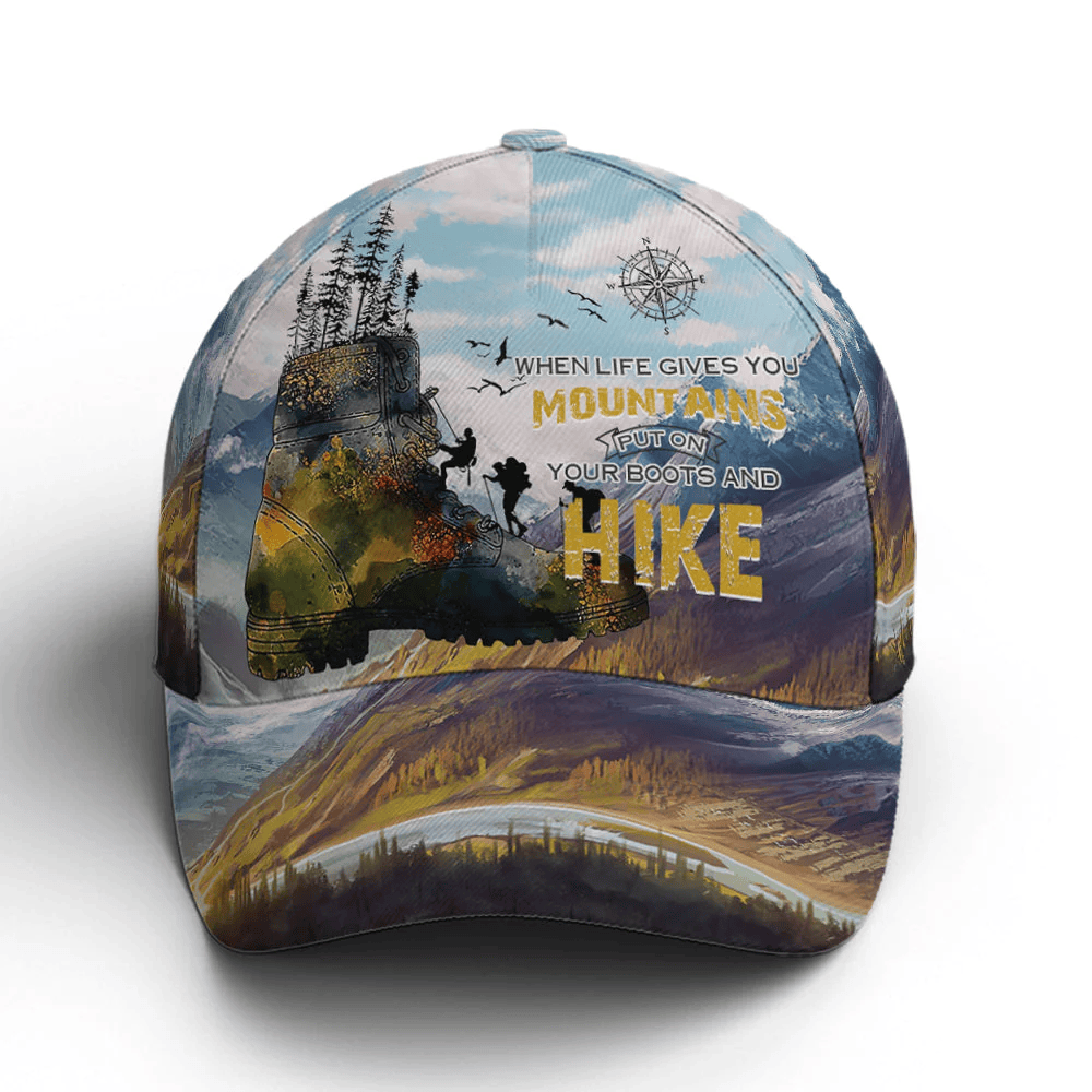 Adeenyc Put On Your Boots And Hike Baseball Cap All Over Print Trucker Hats Custom Hats Gifts For Men & Women